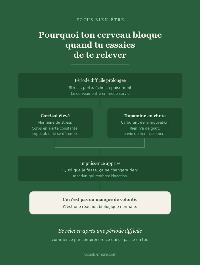 se relever après une période difficile - le schéma du mécanisme neurologique